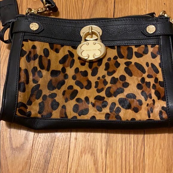 Emma Fox Handbags - EMMA FOX LEOPARD & BLACK LEATHER CROSSBODY!